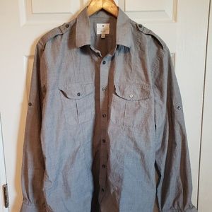 Express MK2 casual button down shirt gray size XL